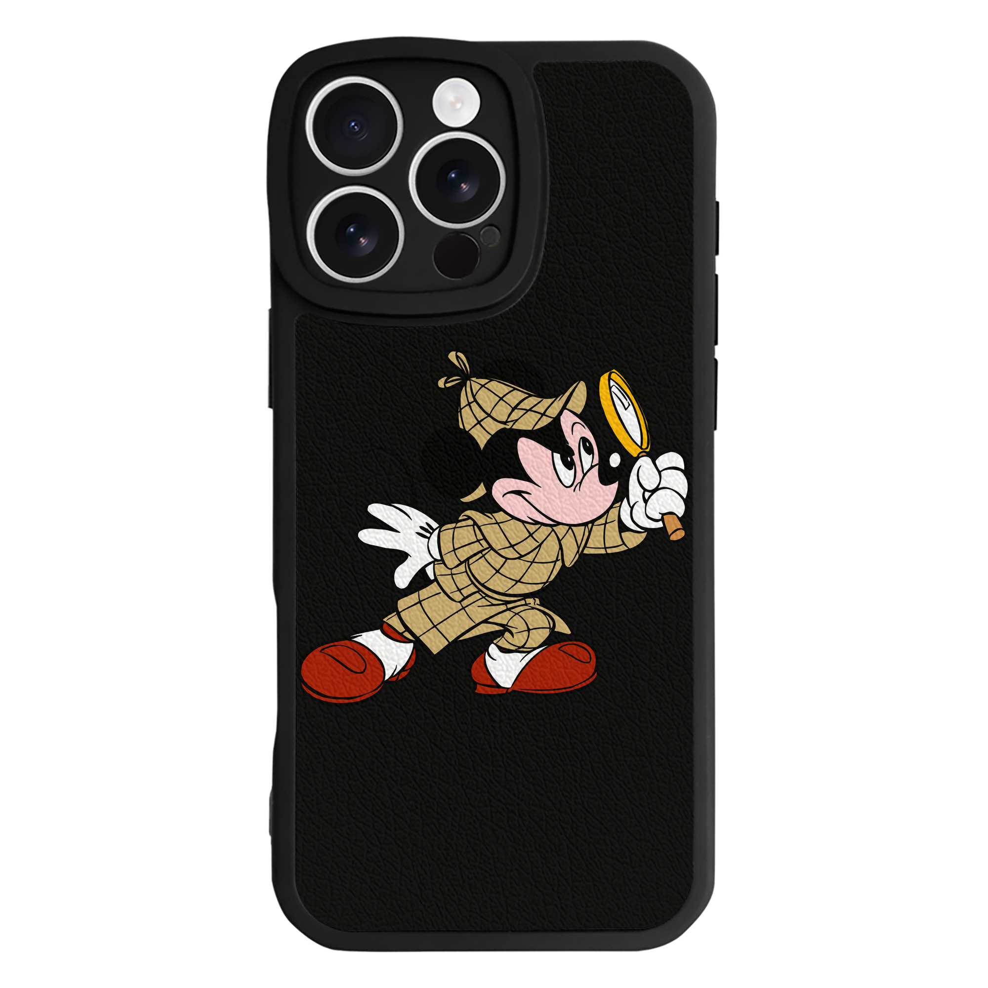 （画像用） ミッキーマウス Mickey Mouse 【iPhone 16シリーズ対応】シリコンスマホケース（レザー調） 材質：シリコン
